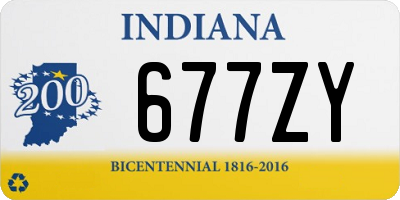 IN license plate 677ZY