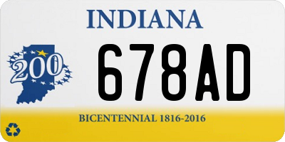 IN license plate 678AD