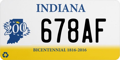 IN license plate 678AF
