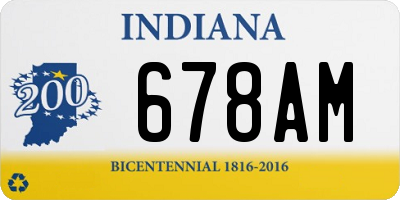 IN license plate 678AM