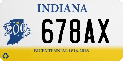 IN license plate 678AX