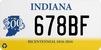 IN license plate 678BF