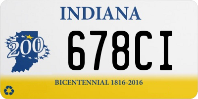 IN license plate 678CI