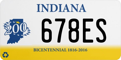 IN license plate 678ES