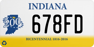 IN license plate 678FD