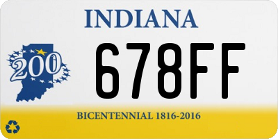 IN license plate 678FF