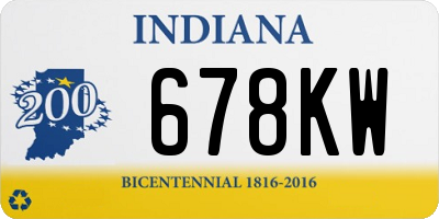 IN license plate 678KW