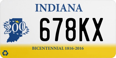 IN license plate 678KX