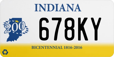 IN license plate 678KY