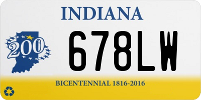 IN license plate 678LW