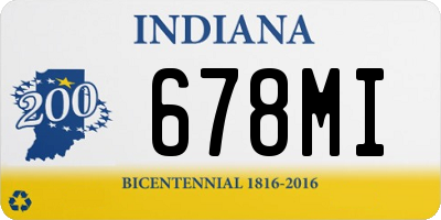 IN license plate 678MI