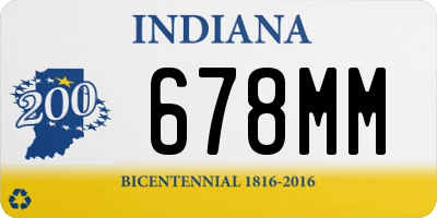 IN license plate 678MM