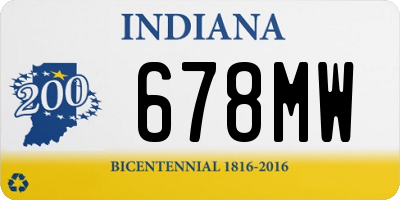 IN license plate 678MW