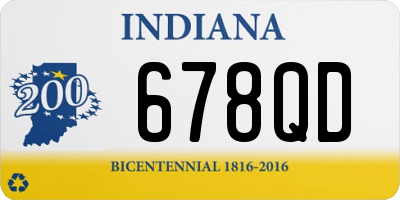 IN license plate 678QD