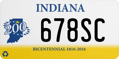 IN license plate 678SC