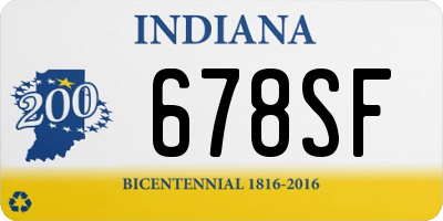 IN license plate 678SF