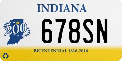 IN license plate 678SN