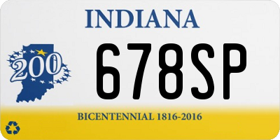 IN license plate 678SP