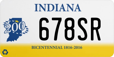 IN license plate 678SR