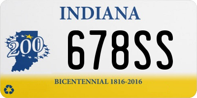 IN license plate 678SS