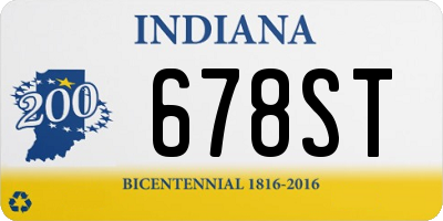 IN license plate 678ST