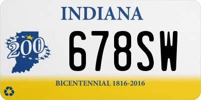 IN license plate 678SW