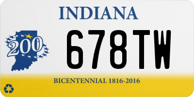 IN license plate 678TW