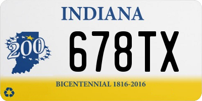 IN license plate 678TX