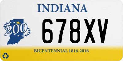 IN license plate 678XV