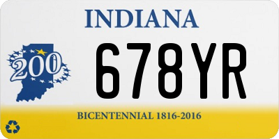 IN license plate 678YR