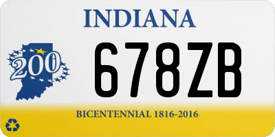 IN license plate 678ZB