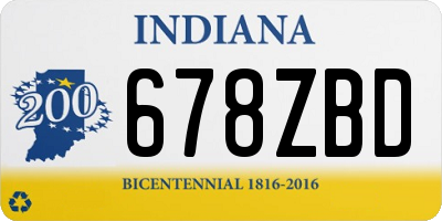 IN license plate 678ZBD