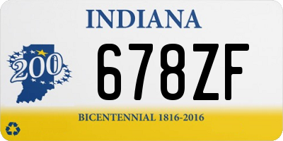 IN license plate 678ZF