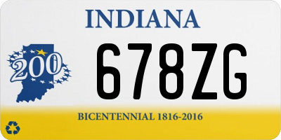 IN license plate 678ZG