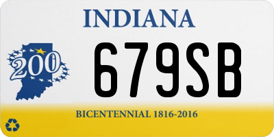 IN license plate 679SB