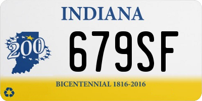 IN license plate 679SF