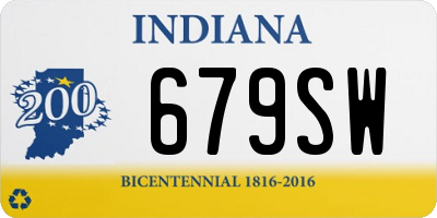 IN license plate 679SW