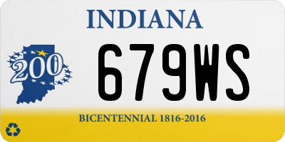 IN license plate 679WS