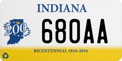 IN license plate 680AA