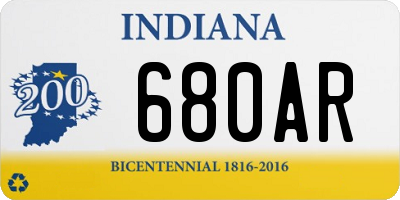IN license plate 680AR