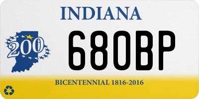 IN license plate 680BP