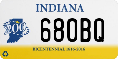 IN license plate 680BQ