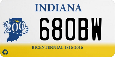 IN license plate 680BW