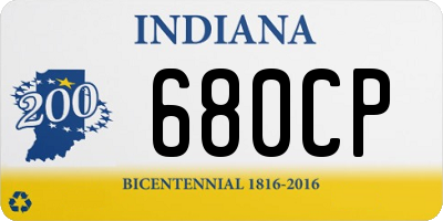 IN license plate 680CP