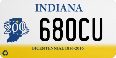 IN license plate 680CU