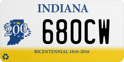 IN license plate 680CW