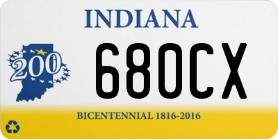 IN license plate 680CX
