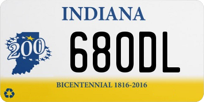 IN license plate 680DL