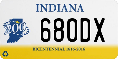 IN license plate 680DX
