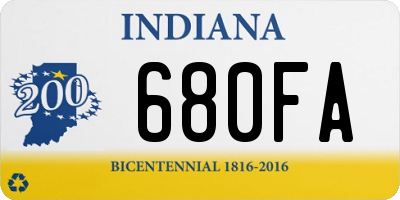 IN license plate 680FA